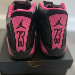 Jordans 14 Dessert Pink- Black & Pink 7Y (fits size 7 women)